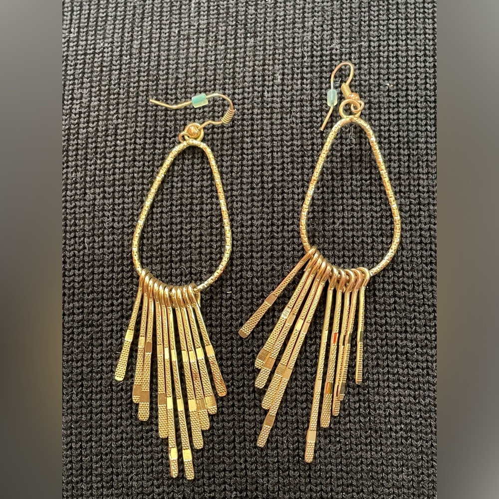 Gold cascade earrings